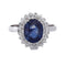 56 Bague en or blanc 18 kt avec saphir et diamants 58 Facettes AN537 (00119)