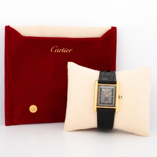 Cartier Tank Must - Montre LM en vermeil, cadran gris 58 Facettes 553