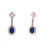 Boucles d'oreilles Boucles d'oreilles en platine avec saphirs cabochons et diamants 58 Facettes 50476