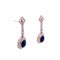 Boucles d'oreilles Boucles d'oreilles en platine avec saphirs cabochons et diamants 58 Facettes 50476
