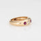 Bague 54 Bague alliance vintage en or jaune 14 carats, rubis et diamants 58 Facettes G14180