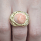 53 Bague en or 18k avec corail peau d’ange et diamants 58 Facettes T372