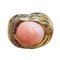 53 Bague en or 18k avec corail peau d’ange et diamants 58 Facettes T372