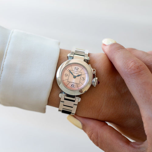 Cartier Pasha - Montre SM en acier cadran rose arabe 58 Facettes 544
