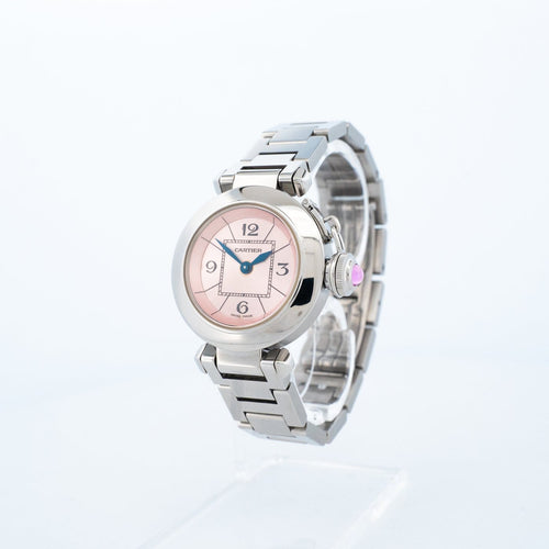 Cartier Pasha - Montre SM en acier cadran rose arabe 58 Facettes 544