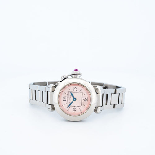 Cartier Pasha - Montre SM en acier cadran rose arabe 58 Facettes 544