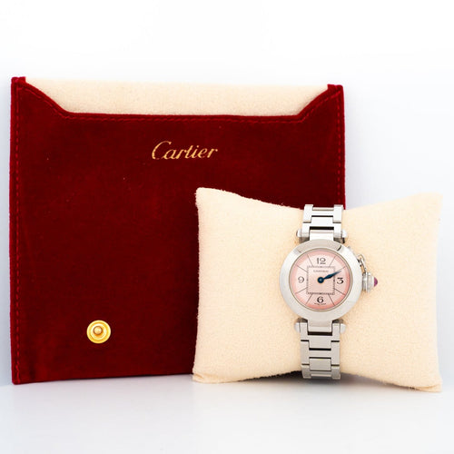 Cartier Pasha - Montre SM en acier cadran rose arabe 58 Facettes 544