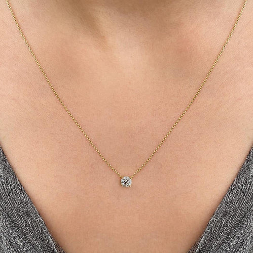 Embrace - Collier solitaire en or 18 carats et diamant 0,20 ct 58 Facettes GPD1035YG
