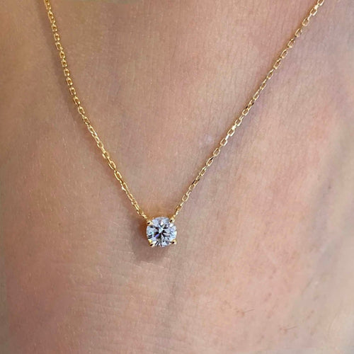Embrace - Collier solitaire en or 18 carats et diamant 0,20 ct 58 Facettes GPD1035YG