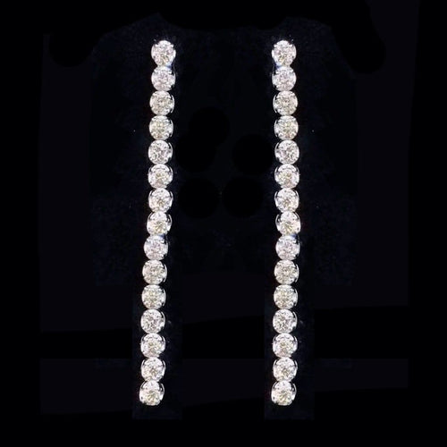 AITCHES Disco - Boucles d'oreilles tennis en or blanc et diamants 58 Facettes GER1341WG