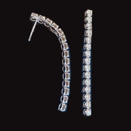 AITCHES Disco - Boucles d'oreilles tennis en or blanc et diamants 58 Facettes GER1341WG