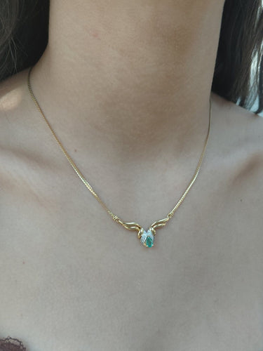 Collier en or jaune, émeraude et diamants 58 Facettes 1794603