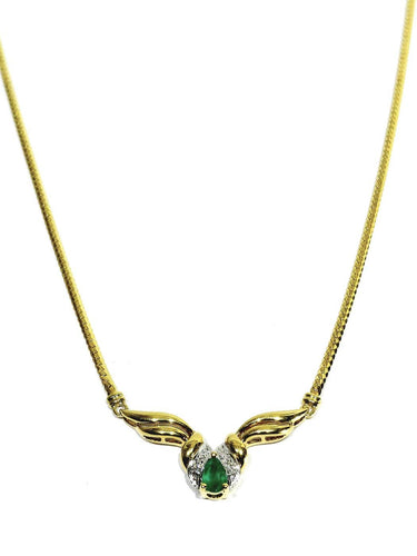 Collier en or jaune, émeraude et diamants 58 Facettes 1794603
