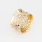 Bague 53 Bague tournesol vintage - Anneau large en or jaune 14 carats 58 Facettes G14187