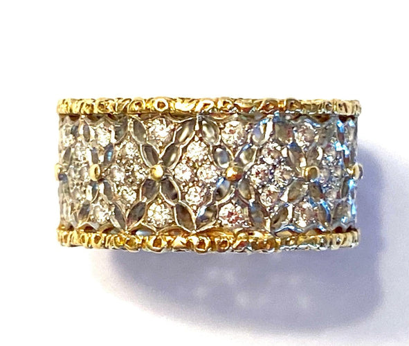 49 Buccellati Eternelle Vietri - Bague en or jaune et blanc avec diamants 58 Facettes AZ-JAUETE006370