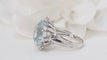 58 Bague vintage en or blanc et aigue-marine 58 Facettes 32325