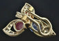 Boucles d'oreilles transformables en or 18 carats, rubis, saphirs et diamants 58 Facettes Boucles 1
