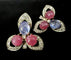 Boucles d'oreilles transformables en or 18 carats, rubis, saphirs et diamants 58 Facettes Boucles 1