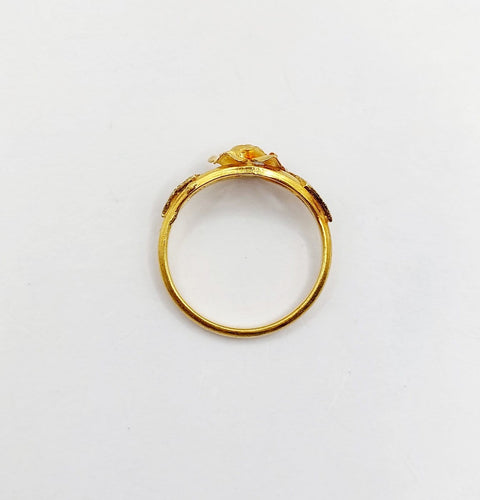 51 Art nouveau - Bague en or rose 18K ciselé 58 Facettes A07575