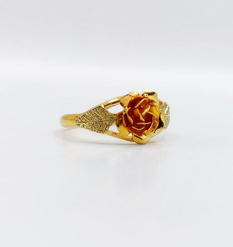 51 Art nouveau - Bague en or rose 18K ciselé 58 Facettes A07575