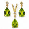 Parure boucles d'oreilles et pendentif en or jaune, péridots et diamants 58 Facettes S001