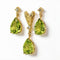Parure boucles d'oreilles et pendentif en or jaune, péridots et diamants 58 Facettes S001