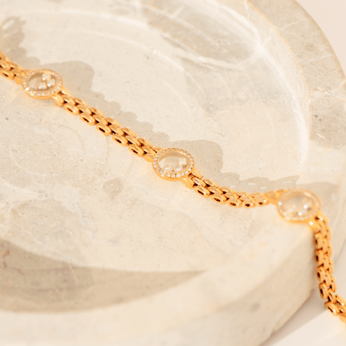 Chopard Happy Diamonds - Bracelet en or jaune et diamants 58 Facettes 3282
