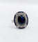 50 Bague pompadour Art déco en or blanc, saphir et diamants 58 Facettes A07580