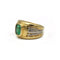 Bague 49 Bague bandeau en deux ors 18K avec émeraude 58 Facettes SA023