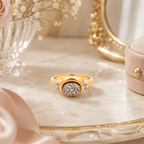 Bague 55 Bague portugaise en or jaune et blanc avec diamants 58 Facettes 50478