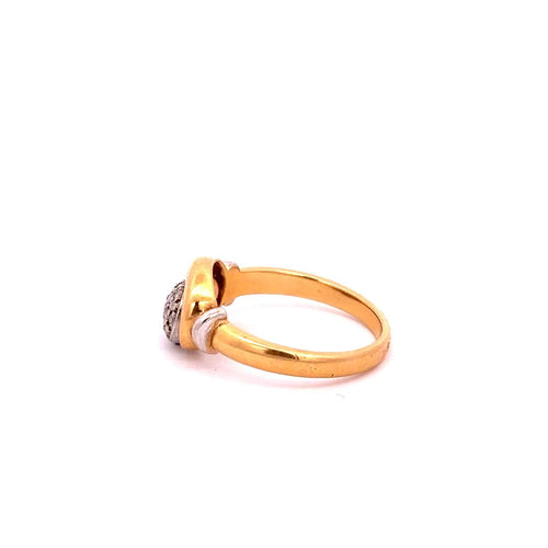 Bague 55 Bague portugaise en or jaune et blanc avec diamants 58 Facettes 50478