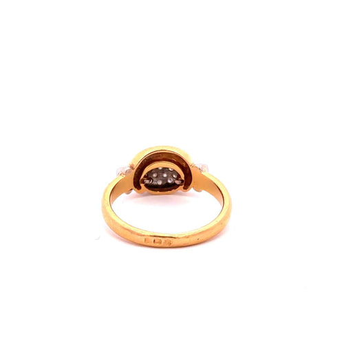 Bague 55 Bague portugaise en or jaune et blanc avec diamants 58 Facettes 50478