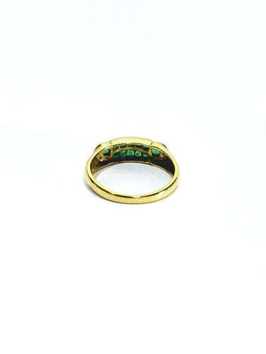Bague 51 Bague en or jaune, diamants et émeraudes 58 Facettes 1794846