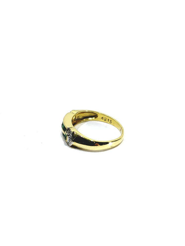 Bague 51 Bague en or jaune, diamants et émeraudes 58 Facettes 1794846