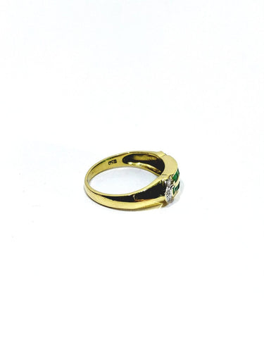 Bague 51 Bague en or jaune, diamants et émeraudes 58 Facettes 1794846