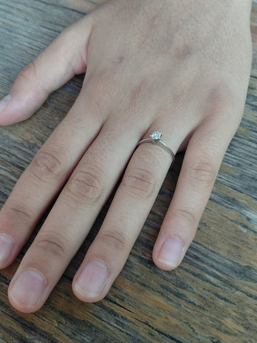 Bague 54 Solitaire - Bague en or blanc et diamant 58 Facettes 1794850