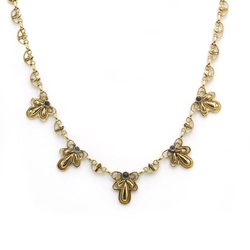 Collier Collier ancien en or 750 et saphirs cabochons 58 Facettes 1359