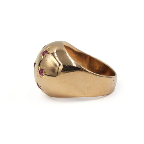 Bague 48 Bague constellation en or jaune 750 et rubis 58 Facettes SA072
