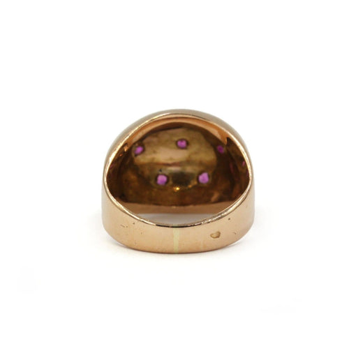 Bague 48 Bague constellation en or jaune 750 et rubis 58 Facettes SA072