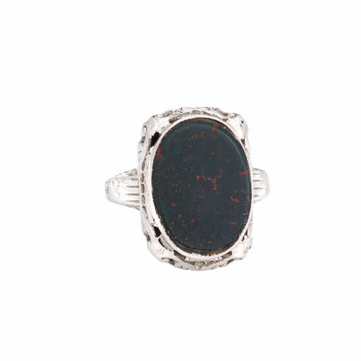 Bague Bague Art déco en or blanc 14 carats et héliotrope, taille 3 3/4 58 Facettes G6897