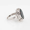 Bague Bague Art déco en or blanc 14 carats et héliotrope, taille 3 3/4 58 Facettes G6897