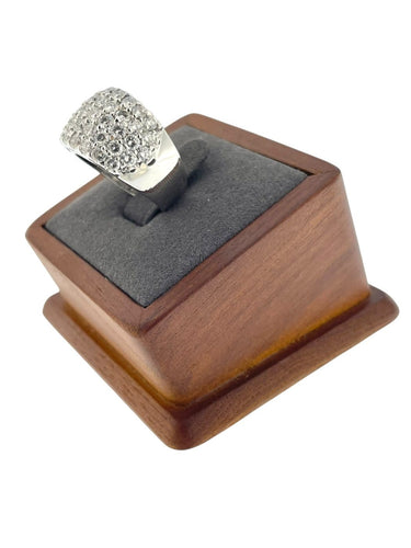 56 Bague cocktail certifiée HRD en or blanc 18 carats et diamants 58 Facettes A2089