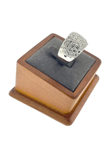 56 Bague cocktail certifiée HRD en or blanc 18 carats et diamants 58 Facettes A2089
