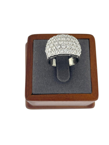 56 Bague cocktail certifiée HRD en or blanc 18 carats et diamants 58 Facettes A2089