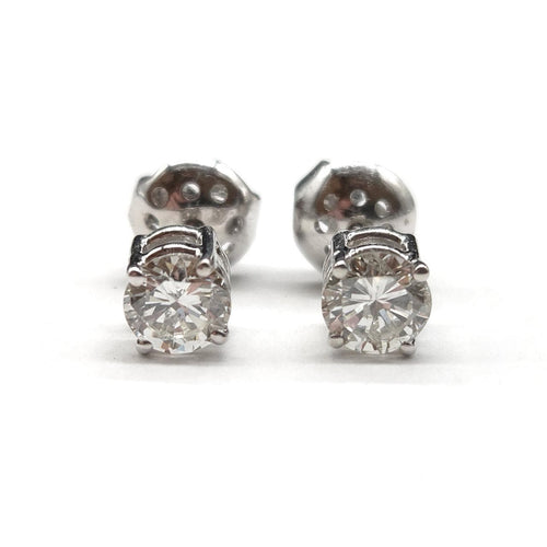 Boucles d'oreilles puces en or blanc 18K et diamants 58 Facettes BOV/260040
