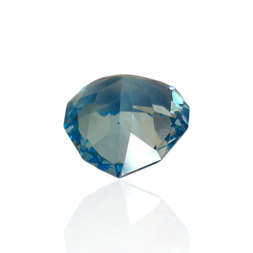 Topaze bleue du Brésil - Pierre cœur mixte 7,52 ct 58 Facettes #26-127-TPBLCR
