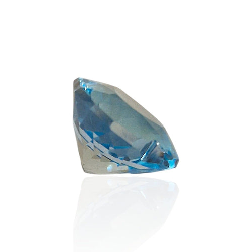 Topaze bleue du Brésil - Pierre cœur mixte 7,52 ct 58 Facettes #26-127-TPBLCR