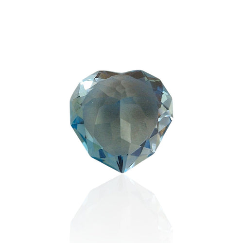 Topaze bleue du Brésil - Pierre cœur mixte 7,52 ct 58 Facettes #26-127-TPBLCR