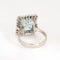 Bague 58 Bague cocktail carrée vintage en or blanc 18k, aigue-marine et diamants 58 Facettes G13366