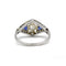 54 Art déco - Bague en or blanc 750, saphir et diamants taille rose 58 Facettes SA016